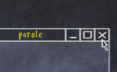 Fototapeta Chalk drawig of browser window with inscription parole obraz