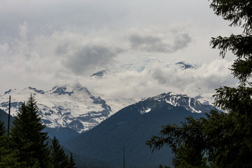 snow covered mountains