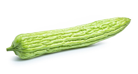 Bitter melon gourd vegetable isolated on white background