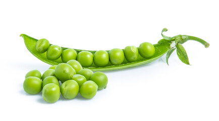 green pea vegetable bean isolated on white background