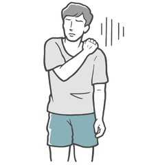肩凝り　肩が痛い若い男性