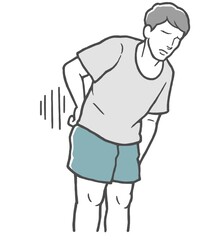 腰痛　腰が痛い若い男性