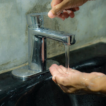 Close up of wash hand in bathroom © ngstock