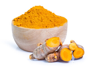 turmeric isolated on white background