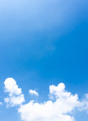 Blue sky with white clouds.soft bright clouds in blue sky with sun light