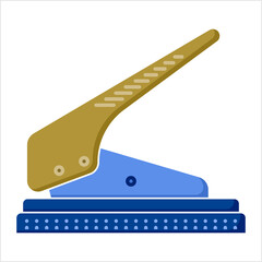 Paper Punching Machine Icon, Paper Punch Hole Making Tool