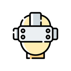 VR glasses icon in filled line style isolated on white background. EPS 10