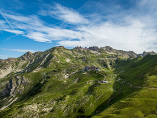 Fototapeta premium Panoramic hike at the Nebelhorn in Allgau
