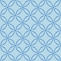 Japanese Tribal Circle Flower Vector Seamless Pattern © pannawish