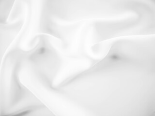 Abstract white fabric texture background. Cloth soft wave. Creases of satin, silk, and cotton.