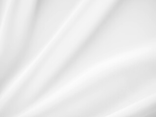 Abstract white fabric texture background. Cloth soft wave. Creases of satin, silk, and cotton.