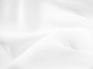 Fototapeta premium Biała tkanina tekstura tło. Tkanina miękka fala. Zagniecenia z satyny, jedwabiu i bawełny.