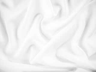 Abstract white fabric texture background. Cloth soft wave. Creases of satin, silk, and cotton.