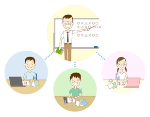 イラスト：リモート授業