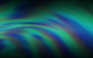 Dark Green vector backdrop with bent lines. Colorful geometric sample with gradient lines.  Brand new design for your ads, poster, banner.