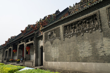 Delicate decoration of the outer wall of the Chen's Clan Ancestral Hall