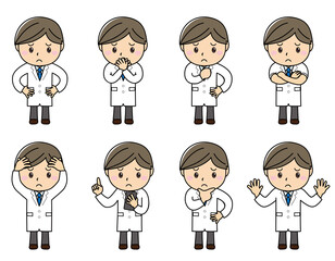 男の子03_03（若い男性・白衣でいろんなポーズセット）