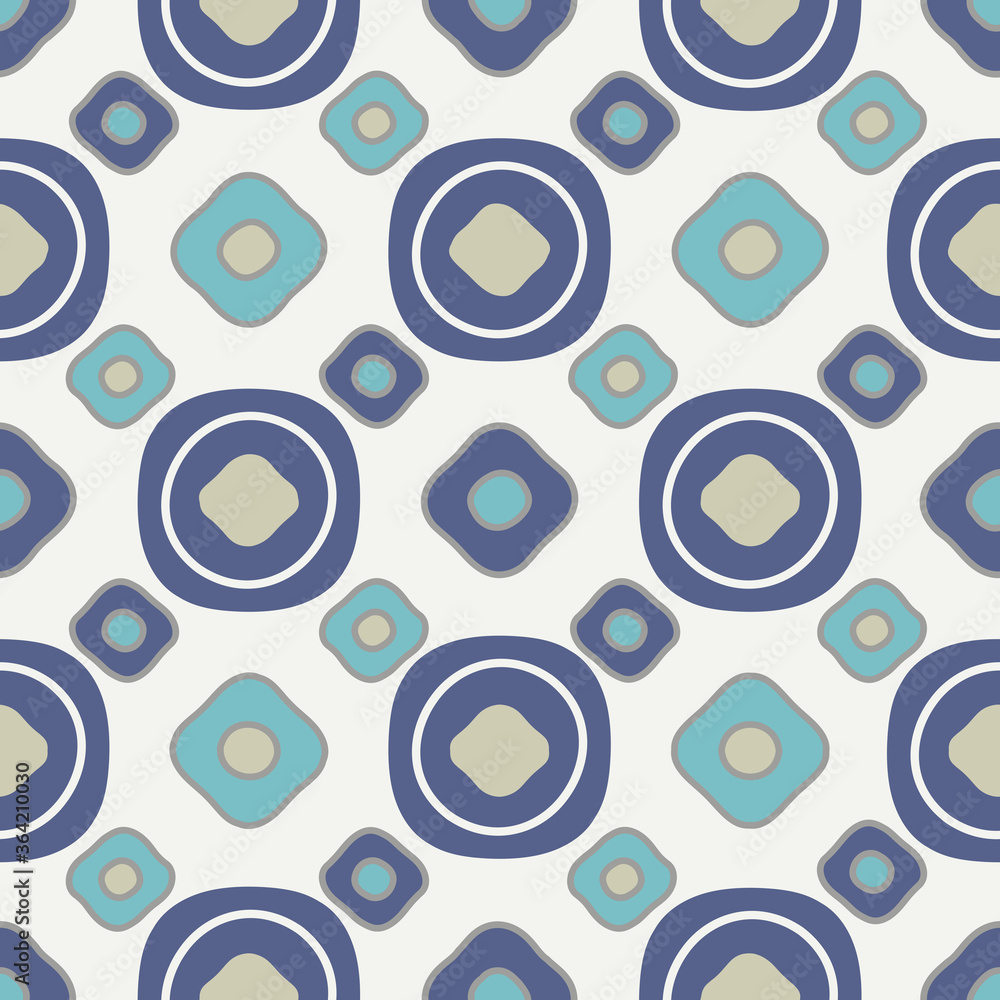Aufkleber Seamless abstract pattern with the image of oval geometric shapes
