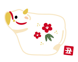 牛の置物　丑年年賀素材