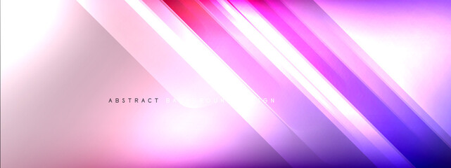 Fototapeta premium Motion concept neon shiny lines on liquid color gradients abstract backgrounds. Dynamic shadows and lights templates for text
