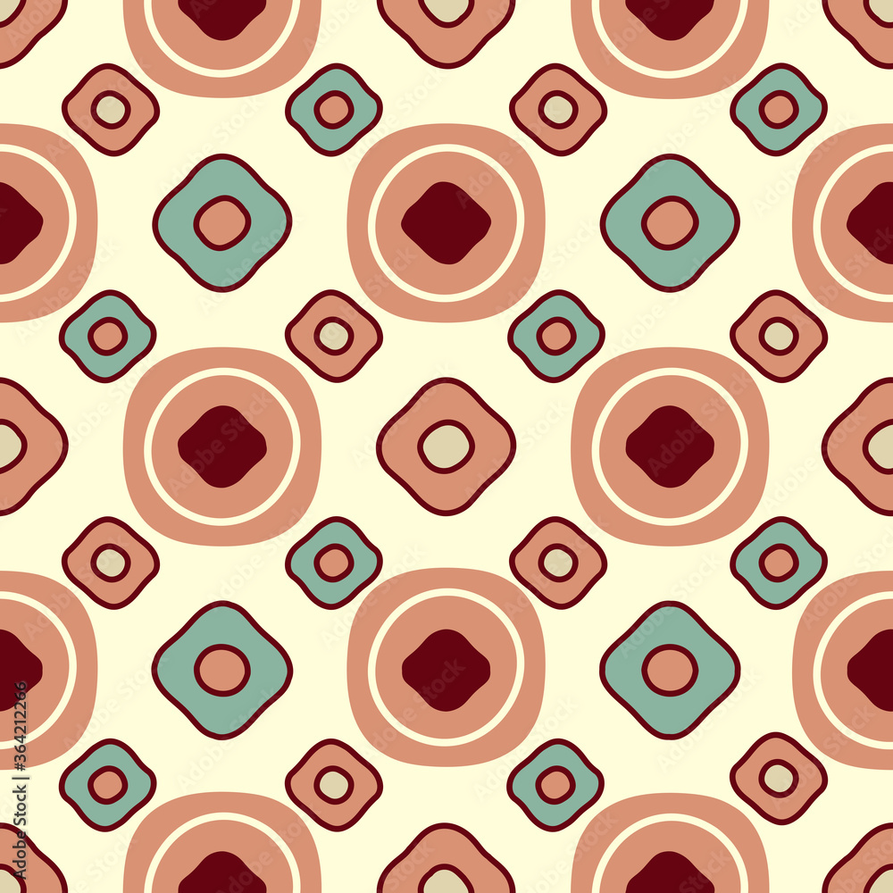 Aufkleber Seamless abstract pattern with the image of oval geometric shapes
