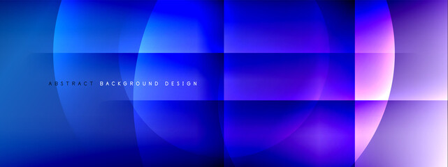 Vector abstract background - circle and cross on fluid gradient with shadows and light effects. Techno or business shiny design templates for text