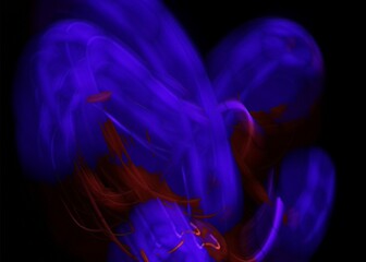 light painting abstract background. curves and waves of purple and red light against a black background