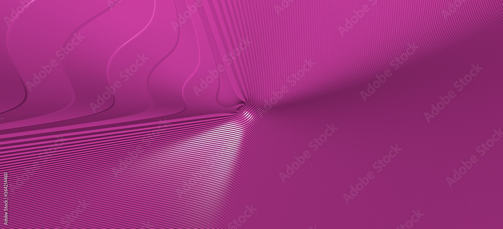 Poster mathematical shape made of deep pink monochromic 3d curved abstract background image made of plain s