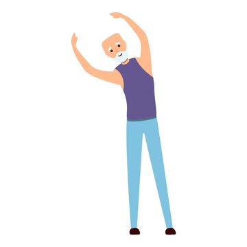 Senior man gym exercise icon. Cartoon of senior man gym exercise vector icon for web design isolated on white background