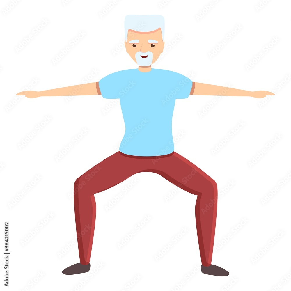 Poster physical senior exercise icon. cartoon of physical senior exercise vector icon for web design isolat