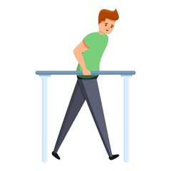 Fototapeta premium Sportsman exercise rehabilitation icon. Cartoon of sportsman exercise rehabilitation vector icon for web design isolated on white background
