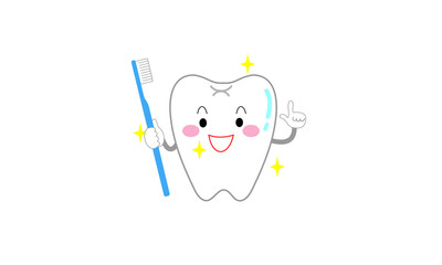 「歯磨きをしっかりしようね」と伝える歯のキャラクター