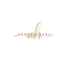 A H AH Initial handwriting and signature logo design with circle. Beautiful design handwritten logo for fashion, team, wedding, luxury logo.