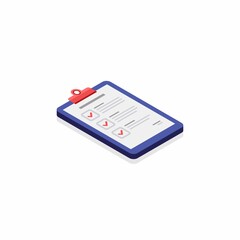 Checklist Isometric right view - Shadow icon vector isometric. Flat style vector illustration.