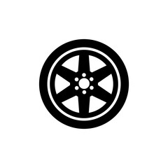 Car wheel icon in trendy flat design