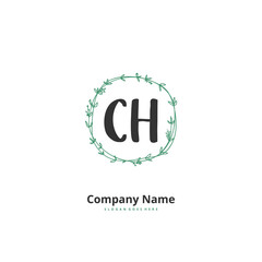 C H CH Initial handwriting and signature logo design with circle. Beautiful design handwritten logo for fashion, team, wedding, luxury logo.