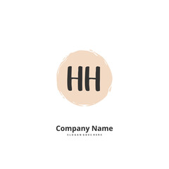 H HH Initial handwriting and signature logo design with circle. Beautiful design handwritten logo for fashion, team, wedding, luxury logo.