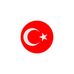 turkey national flags icon vector symbol of country illustration isolated white background