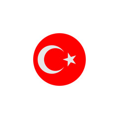 turkey national flags icon vector symbol of country illustration isolated white background