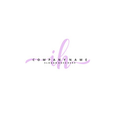 I H IH Initial handwriting and signature logo design with circle. Beautiful design handwritten logo for fashion, team, wedding, luxury logo.