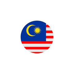 Malaysia national flags icon vector symbol of country illustration isolated white background