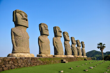 サンメッセ宮崎の絶景　A good view of the Moai statue in Japan