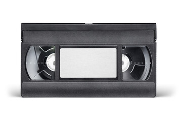 VHS video tape cassette isolated on white
