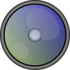 Camera lens illustration.