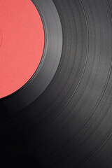 LP vinyl record with blank red label.