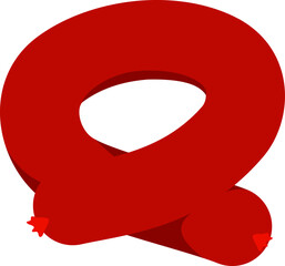 Simple icon with various sausages rolled into a ring
