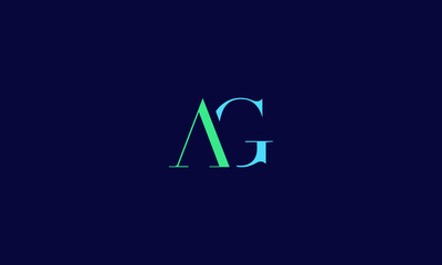 Alphabet letter icon logo AG or GA