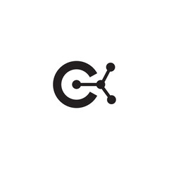 Letter C tech logo design template