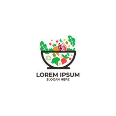salad/vegetable logo design vector template