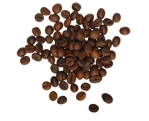 Coffee beans isolated on white background
